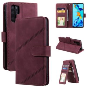 For Huawei P30 Pro Skin Feel Business Horizontal Flip PU Leather Case with Holder & Multi-Card Slots & Wallet & Lanyard & Photo Frame(Red) (OEM)