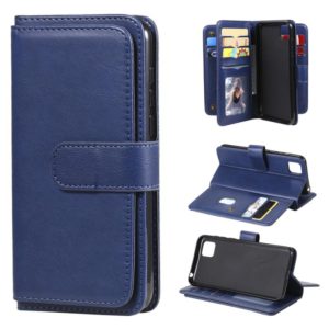 For Huawei Y5P / 9S Multifunctional Magnetic Copper Buckle Horizontal Flip Solid Color Leather Case with 10 Card Slots & Wallet & Holder & Photo Frame(Dark Blue) (OEM)