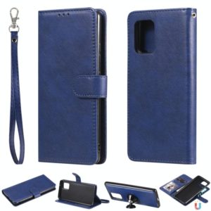 For Samsung Galaxy A91 / S10 Lite 2 in 1 Solid Color Detachable PU Leather Case with Card Slots & Magnetic Holder & Photo Frame & Wallet & Strap(Blue) (OEM)