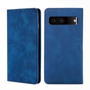 For Google Pixel 7 5G Skin Feel Magnetic Horizontal Flip Leather Phone Case(Blue) (OEM)