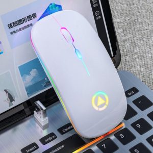 YINDIAO A2 2.4GHz 1600DPI 3-modes Adjustable RGB Light Rechargeable Wireless Silent Mouse (White) (YINDIAO) (OEM)