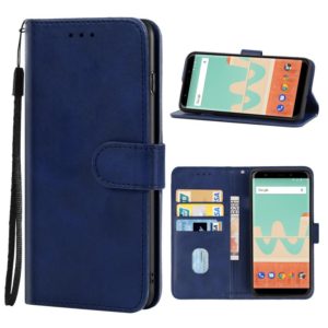 Leather Phone Case For Wiko View Go(Blue) (OEM)
