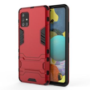 For Samsung Galaxy A51 5G PC + TPU Shockproof Protective Case with Invisible Holder(Red) (OEM)