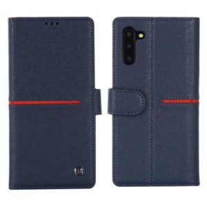 For Galaxy Note 10 GEBEI Top-grain Leather Horizontal Flip Protective Case with Holder & Card Slots & Wallet & Photo Frame(Blue) (GEBEI) (OEM)