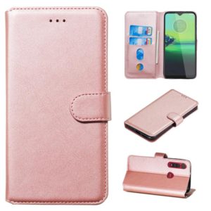 For Motorola Moto G8 Play / One Macro Classic Calf Texture Horizontal Flip PU Leather Case, with Holder & Card Slots & Wallet(Rose Gold) (OEM)