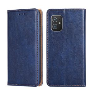 For Asus Zenfone 8 ZS590KS Gloss Oil Solid Color Magnetic Leather Phone Case(Blue) (OEM)