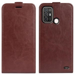 For ZTE Blade A52 R64 Texture Vertical Flip Leather Phone Case(Brown) (OEM)