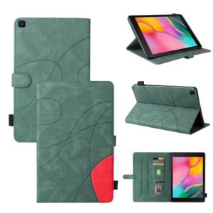For Samsung Galaxy Tab A 8.0 (2019) T295 Dual-color Splicing Horizontal Flip PU Leather Case with Holder & Card Slots(Green) (OEM)