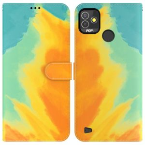 For Tecno Pop 5P Watercolor Pattern Horizontal Flip Leather Phone Case(Autumn Leaf Color) (OEM)
