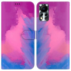 For Infinix Hot 11S NFC X6812B Watercolor Pattern Horizontal Flip Leather Phone Case(Purple Red) (OEM)