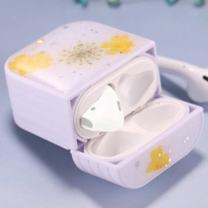 For AirPods 1 / 2 Beautiful Ladies Flowers Pattern Wireless Earphone Protective Case(Yellow) (OEM)