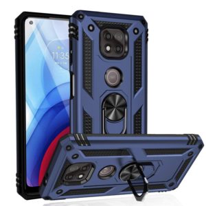 For Motorola Moto G Power (2021) Shockproof TPU + PC Protective Case with 360 Degree Rotating Holder(Blue) (OEM)