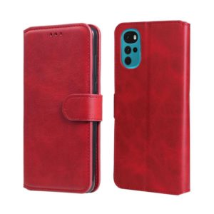 For Motorola Moto G22 Classic Calf Texture Flip Leather Phone Case(Red) (OEM)