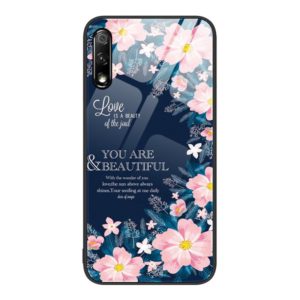 For Honor 9X Colorful Painted Glass Phone Case(Flower) (OEM)