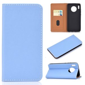 For Huawei Mate 30 Solid Color Magnetic Horizontal Flip Leather Case with Card Slot & Holder(Blue) (OEM)