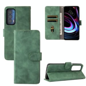 For Motorola Edge (2021) Solid Color Skin Feel Magnetic Buckle Horizontal Flip PU Leather Case with Holder & Card Slots & Wallet(Green) (OEM)