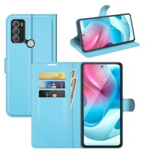For Motorola Moto G60S Litchi Texture Horizontal Flip Phone Protective Case with Holder & Card Slots & Wallet(Blue) (OEM)