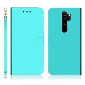 For Xiaomi Redmi Note 8 Pro Imitated Mirror Surface Horizontal Flip Leather Case with Holder & Card Slots & Wallet & Lanyard(Mint Green) (OEM)