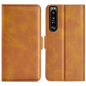For Sony Xperia 1 IV Dual-side Magnetic Buckle Leather Phone Case(Yellow) (OEM)