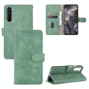 For OnePlus Nord Solid Color Skin Feel Magnetic Buckle Horizontal Flip Calf Texture PU Leather Case with Holder & Card Slots & Wallet(Green) (OEM)