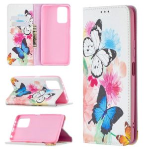 For Xiaomi Redmi Note 10 Pro Colored Drawing Pattern Invisible Magnetic Horizontal Flip PU Leather Case with Holder & Card Slots & Wallet(Two Butterflies) (OEM)
