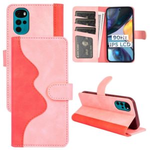 For Motorola Moto G22 4G Stitching Horizontal Flip Leather Phone Case(Pink) (OEM)