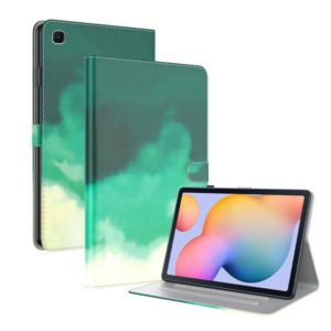 For Samsung Galaxy Tab S6 Lite 10.4 inch P610 / P615 Voltage Watercolor Pattern Skin Feel Magnetic Horizontal Flip PU Leather Case with Holder & Card Slots & Photo Frame & Sleep / Wake-up Function(Cyan Green) (OEM)