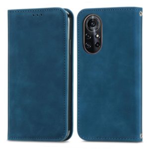 Retro Skin Feel Business Magnetic Horizontal Flip Leather Case with Holder & Card Slots & Wallet & Photo Frame For Huawei Nova 8 Pro(Blue) (OEM)