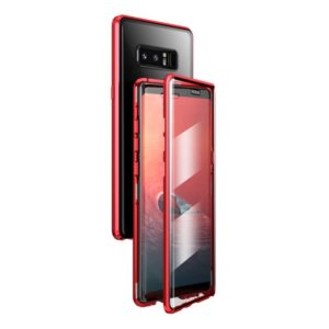 For Samsung Galaxy Note 8 Magnetic Metal Frame Double-sided Tempered Glass Case(Red) (OEM)