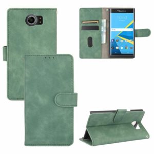 For BlackBerry Priv Solid Color Skin Feel Magnetic Buckle Horizontal Flip Calf Texture PU Leather Case with Holder & Card Slots & Wallet(Green) (OEM)