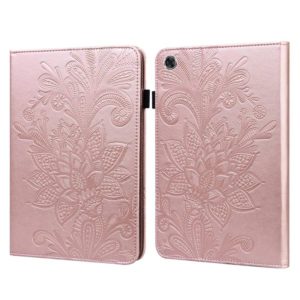 For Lenovo Tab M8 8505X Lace Flower Embossing Pattern Horizontal Flip Leather Case with Holder & Card Slots & Wallet & Photo Frame(Rose Gold) (OEM)