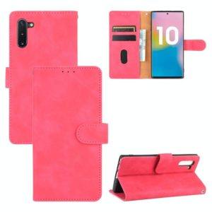 For Samsung Galaxy Note10 Solid Color Skin Feel Magnetic Buckle Horizontal Flip Calf Texture PU Leather Case with Holder & Card Slots & Wallet(Rose Red) (OEM)