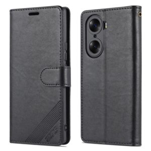 For Honor 60 AZNS Sheepskin Texture Flip Leather Phone Case(Black) (AZNS) (OEM)