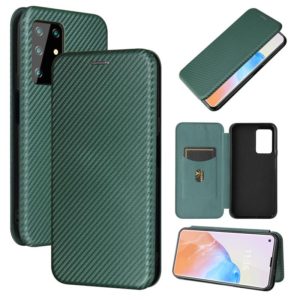 For Cubot X30 Carbon Fiber Texture Horizontal Flip TPU + PC + PU Leather Case with Card Slot(Green) (OEM)