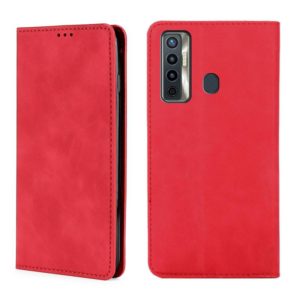 For Tecno Camon 17 Skin Feel Magnetic Horizontal Flip Leather Case with Holder & Card Slots(Red) (OEM)