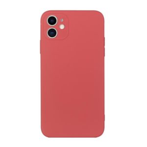 For iPhone 12 Straight Edge Solid Color TPU Shockproof Case(Hawthorn Red) (OEM)