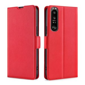 For Sony Xperia 1 III Ultra-thin Voltage Side Buckle PU + TPU Horizontal Flip Leather Case with Holder & Card Slot(Red) (OEM)