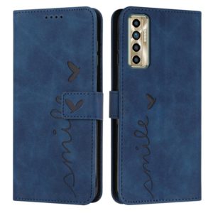 For Tecno Camon 17 Pro/Camon 17P Skin Feel Heart Pattern Leather Phone Case(Blue) (OEM)