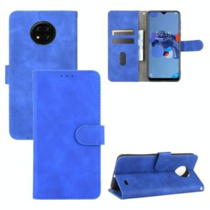 For Oukitel C19 Solid Color Skin Feel Magnetic Buckle Horizontal Flip Calf Texture PU Leather Case with Holder & Card Slots & Wallet(Blue) (OEM)