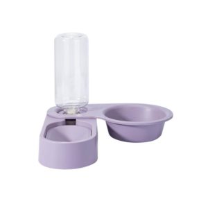 Pet Supplies Dog Cat Food Bowl Folding Rotating Double Bowl, Specification: Purple Without Bowl (OEM)