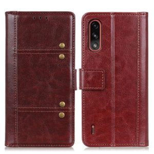 For Motorola Moto E7 Power Peas Crazy Horse Texture Horizontal Flip Leather Case with Holder & Card Slots & Wallet(Brown) (OEM)
