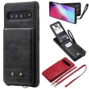For Galaxy S10 5G Vertical Flip Wallet Shockproof Back Cover Protective Case with Holder & Card Slots & Lanyard & Photos Frames(Black) (OEM)