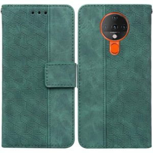 For Tecno Spark 6 Geometric Embossed Leather Phone Case(Green) (OEM)