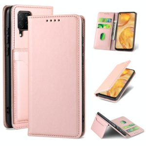For Huawei P40 Lite Strong Magnetism Liquid Feel Horizontal Flip Leather Case with Holder & Card Slots & Wallet(Rose Gold) (OEM)