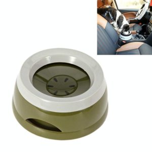 Pet Non-wet Mouth Splash-proof Drinking Fountain Dog Anti-overflow Car Bowl(Army Green) (OEM)