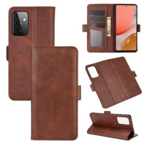 For Samsung Galaxy A72 5G / 4G Dual-side Magnetic Buckle Horizontal Flip Leather Case with Holder & Card Slots & Wallet(Brown) (OEM)