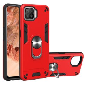 For OPPO F17 / A73 2020 Armour Series PC + TPU Protective Case with Ring Holder(Red) (OEM)