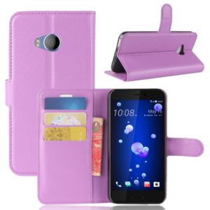 For HTC U11 Life Litchi Texture Horizontal Flip Leather Case with Holder & Card Slots & Wallet(Purple) (OEM)