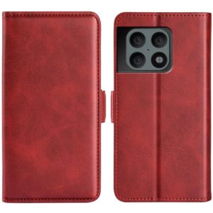For OnePlus 10 Pro 5G Dual-side Magnetic Buckle Horizontal Flip Leather Case with Holder & Card Slots & Wallet(Red) (OEM)