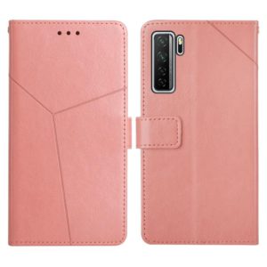 For Huawei P40 Lite 5G Y Stitching Horizontal Flip Leather Phone Case with Holder & Card Slots & Wallet & Photo Frame(Rose Gold) (OEM)